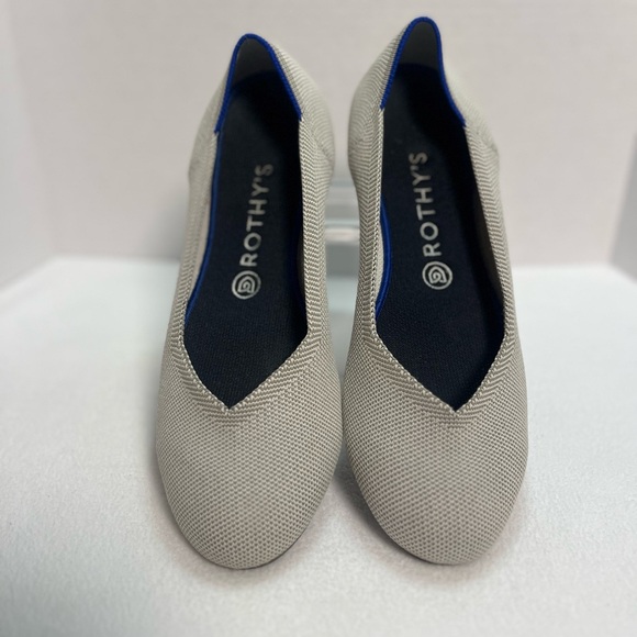 ROTHY'S The Flat Round Toe Birdseye Grey Knit Comfort Ballet Flats-Size 10 - Picture 2 of 12